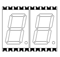 Pantalla LED SMD de 2 d&iacute;gitos de 0,4 pulgadas.