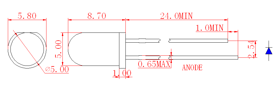 l&aacute;mpara LED de 5 mm