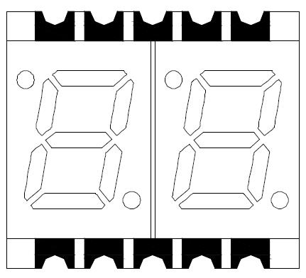 Pantalla LED SMD de dos d&iacute;gitos de 0,28 pulgadas.
