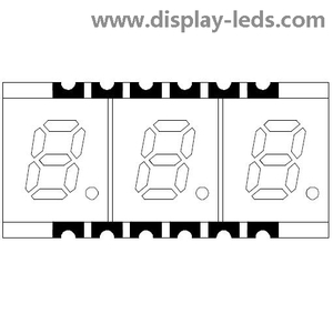 Pantalla SMD de 7 segmentos y tres dígitos de 0,2 pulgadas