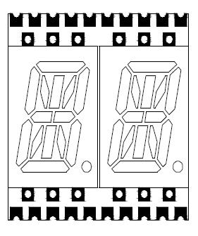 Pantalla LED SMD de 16 segmentos y 2 d&iacute;gitos de 0,4 pulgadas