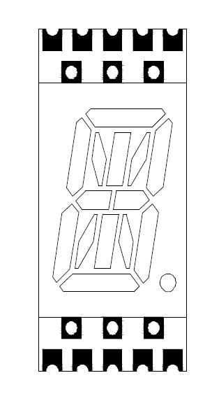 Pantalla LED SMD de 0,4 pulgadas, 1 d&iacute;gito y 16 segmentos
