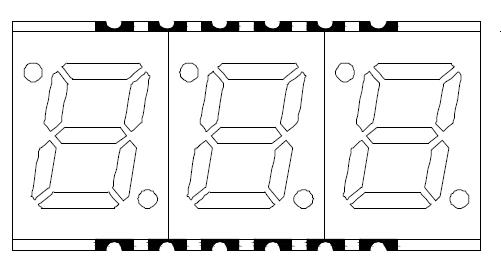 Pantalla LED SMD de tres d&iacute;gitos de 0,28 pulgadas.