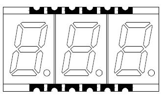 Pantalla LED SMD de tres d&iacute;gitos de 0,3 pulgadas.