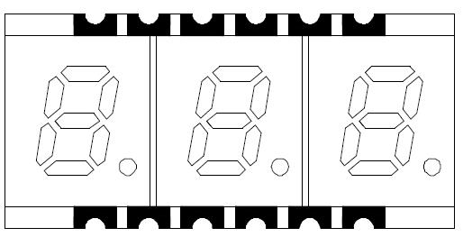 Pantalla LED SMD de tres d&iacute;gitos de 0,2 pulgadas.