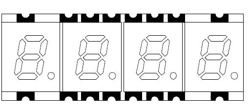 Pantalla LED SMD de cuatro d&iacute;gitos de 0,2 pulgadas