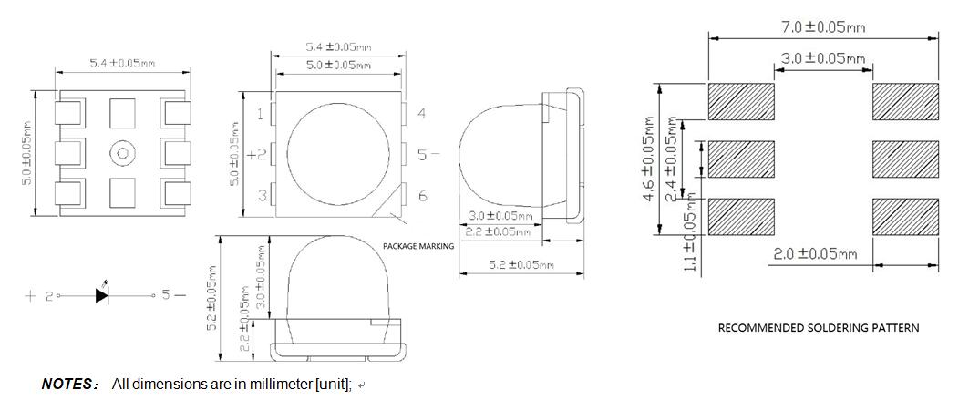 LED de domo azul 5050
