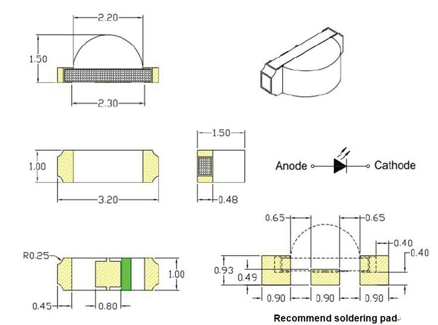 1204 LED de chip de visi&oacute;n lateral